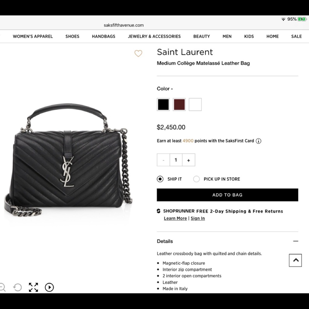 Ysl medium college bag!, 💜💜💜 - Picture 9 of 9